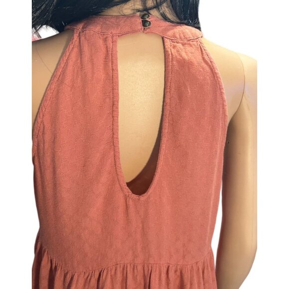 (6 for $25)Eyeshadow Boho Sleeveless Halter Peplum Babydoll Top size small - Picture 7 of 8